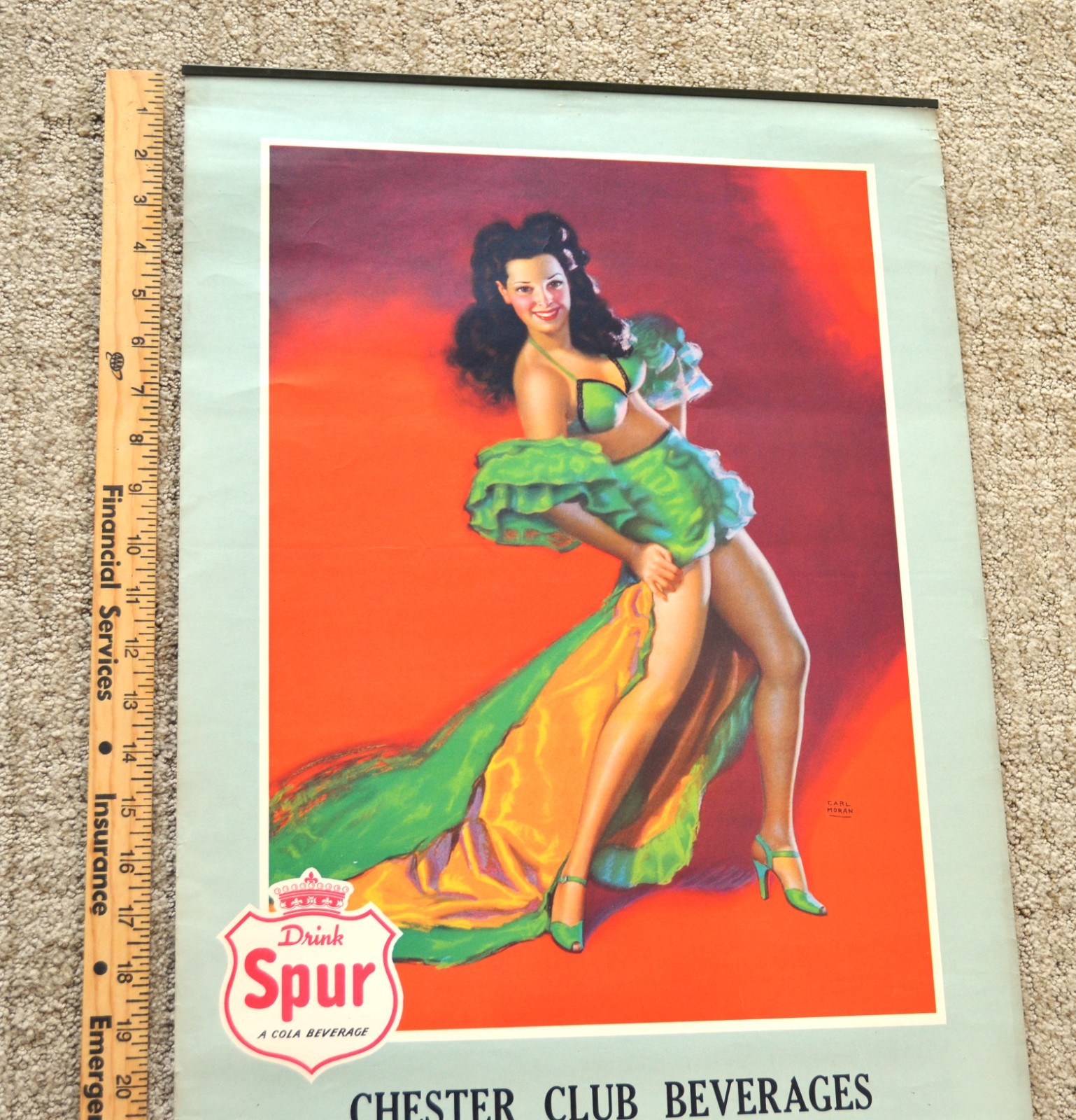 Rare 1945 Spur Cola Earl Moran Pin Up Calendar Canada Dry 33