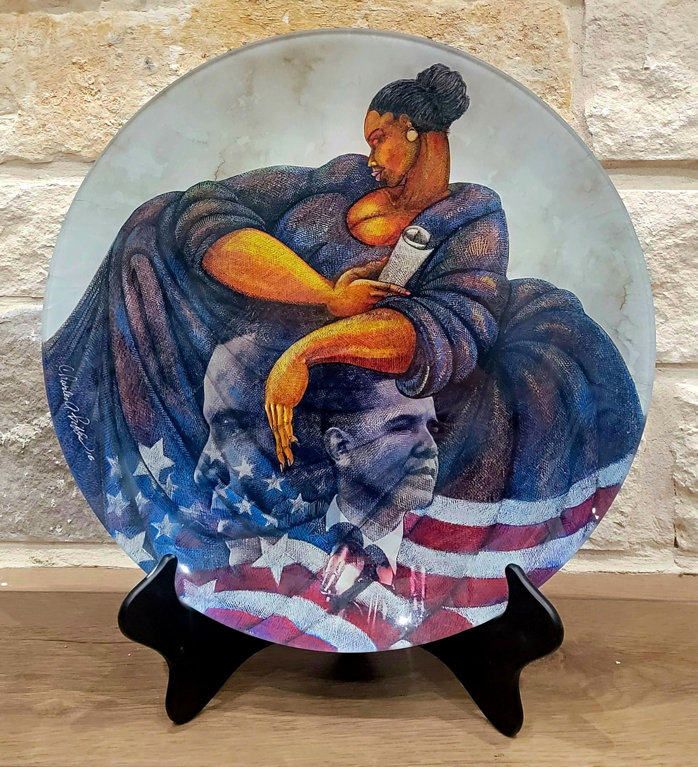 Charles Bibbs Obama Reflections Signed Glass Plate #33/44 Rare COA