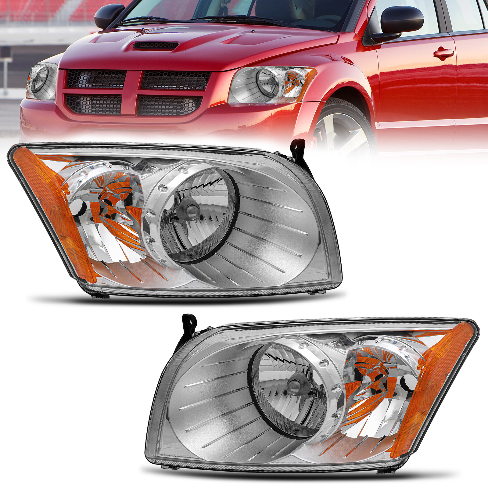 For 2007-2012 Dodge Caliber Headlights Set Left & Right CH2518118 CH2519118 For 2007-2012 Dodge Caliber Headlights Set Left & Right CH2518118 CH2519118