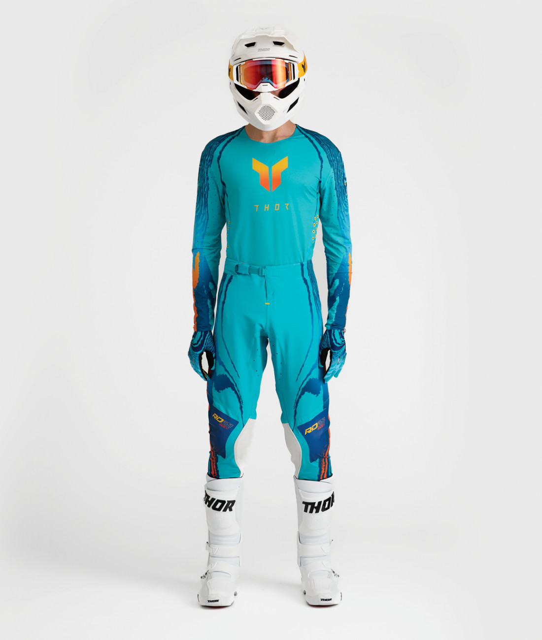 MX-27 Thor Sportmode Damascus Motocross Gear Set - Jersey & Pant - Aqua