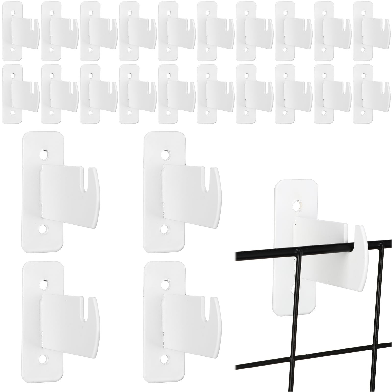 24 Pcs Metal Grid Wall Brackets & Hooks - Space-Saving Display Accessories for H 24 Pcs Metal Grid Wall Brackets & Hooks - Space-Saving Display Accessories for H