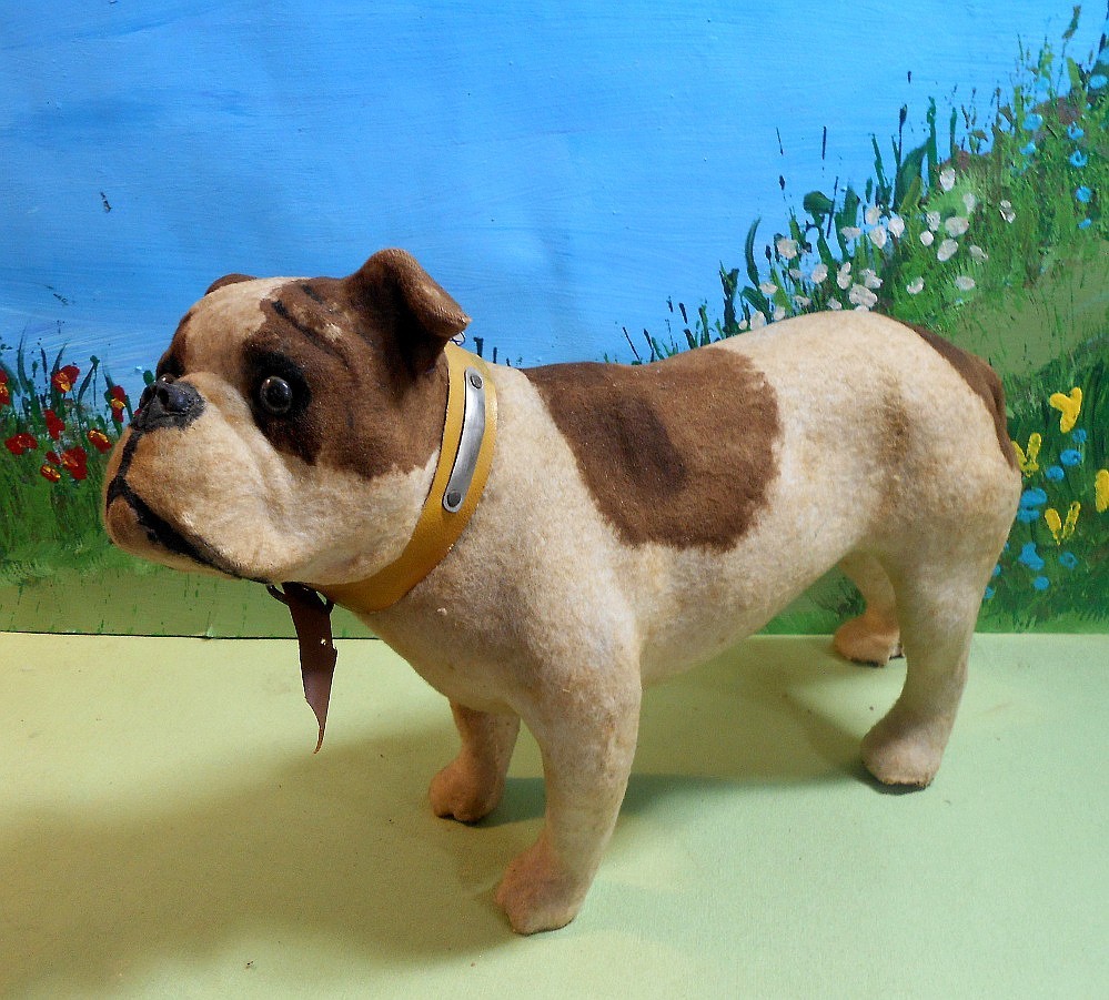 Antique German Bulldog Candy Container -Glass Eyes, 8 1/2 Antique German Bulldog Candy Container -Glass Eyes, 8 1/2