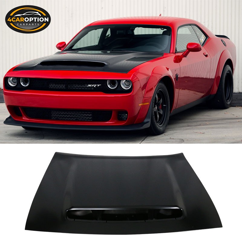Fits 08-23 Dodge Challenger Demon Style Front Bumper Hood Aluminum Fits 08-23 Dodge Challenger Demon Style Front Bumper Hood Aluminum
