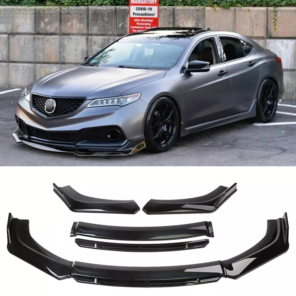 For Acura TLX 2015-2017 Gloss Black Front Bumper Lip Splitter Diffuser Spoiler