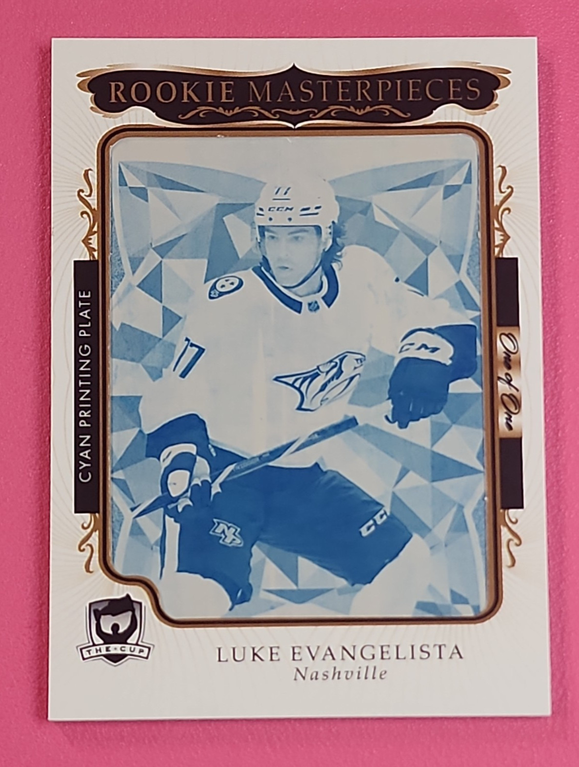 2023-24 The Cup Rookie Masterpieces Luke Evangelista Printing Plate 1/1 2023-24 The Cup Rookie Masterpieces Luke Evangelista Printing Plate 1/1