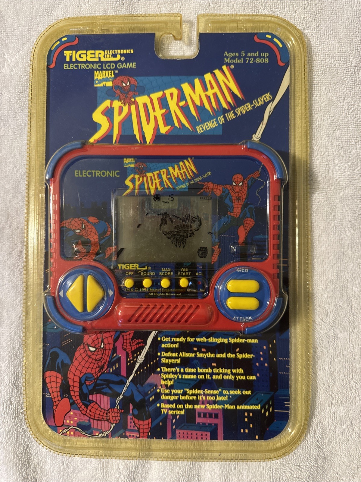 Vintage 1994 Tiger Electronics Spider-man Revenge of The Spider Slayers LCD Game