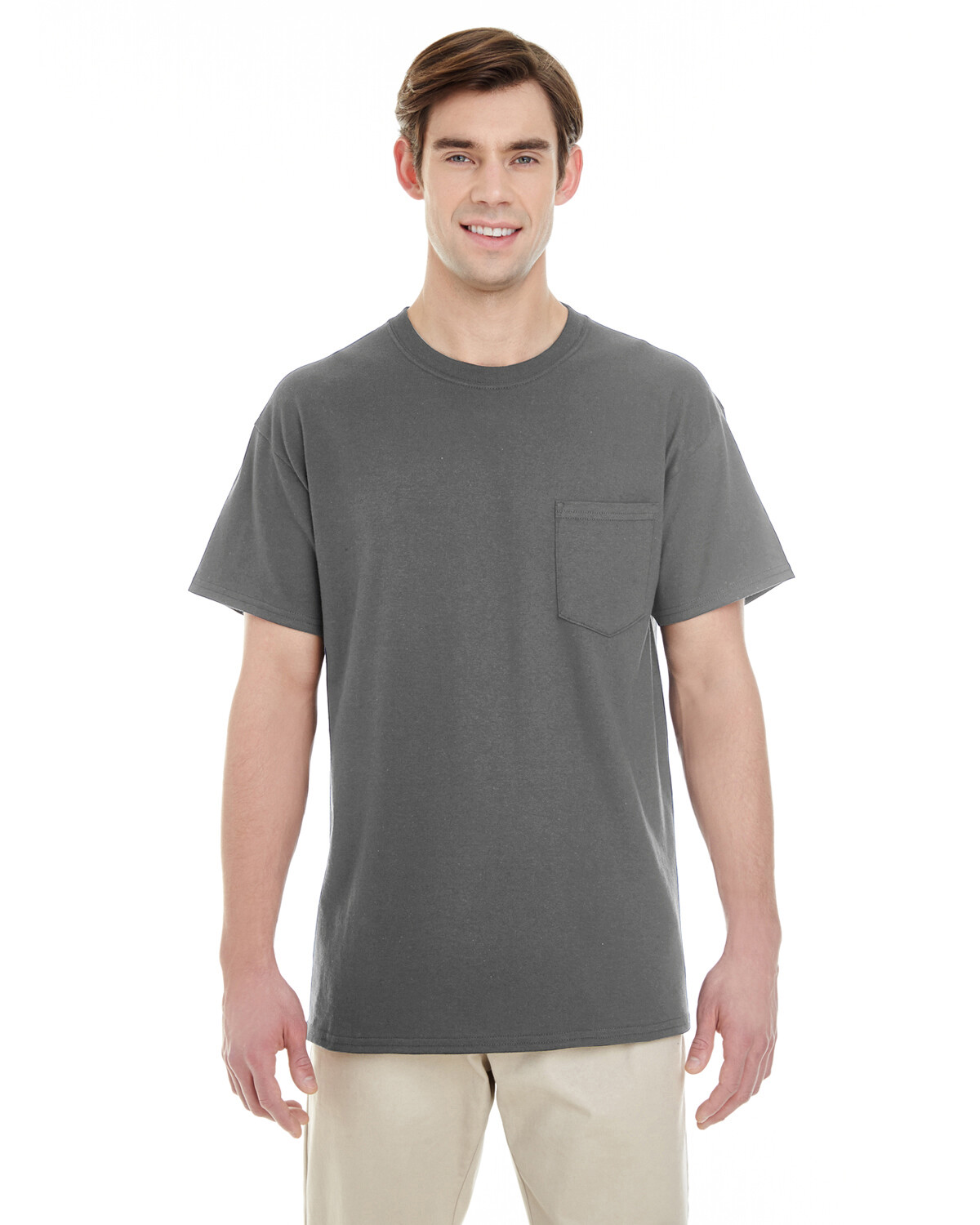 Gildan Adult Heavy Cotton 5.3 oz. Taped Neck Pocket T-Shirt G530 S-3XL