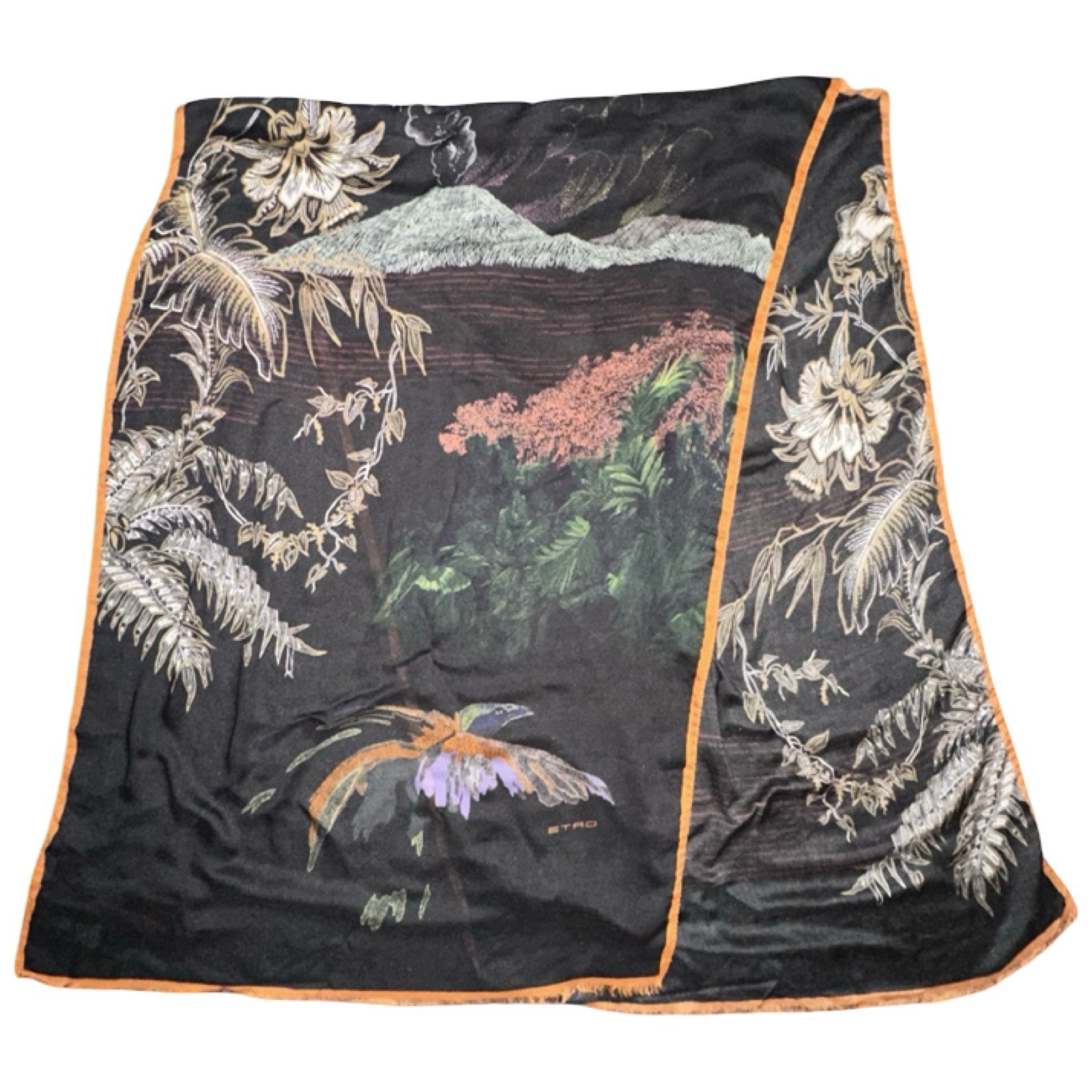 Etro Men’s Tropical Bird Print Collectible Scarf 2019 $370