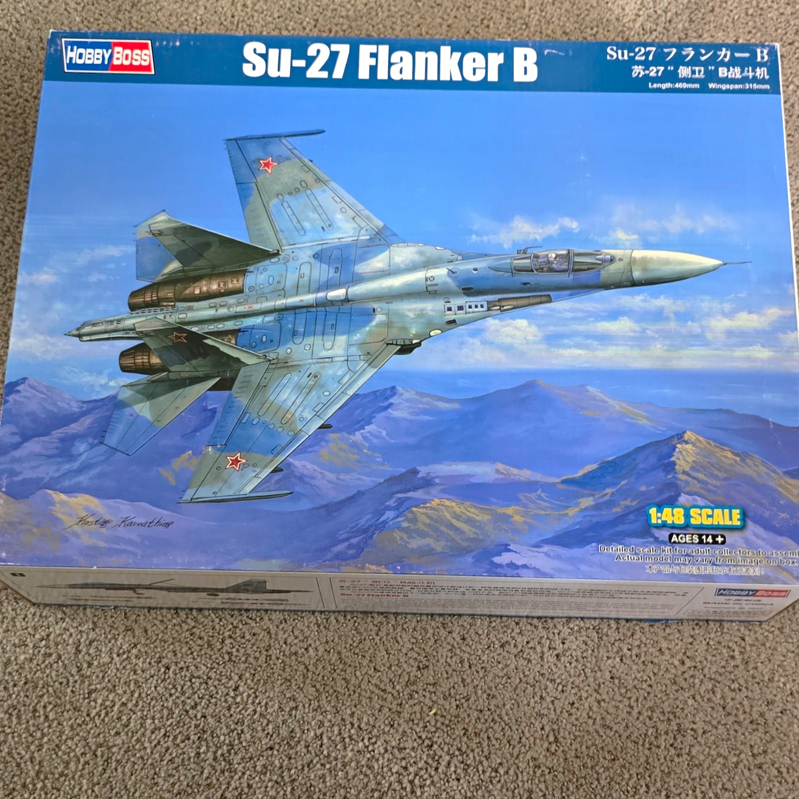 Hobby Boss Su-27 Flanker B 1:48 Airplane Kit Unassembled Gray MPN 81711