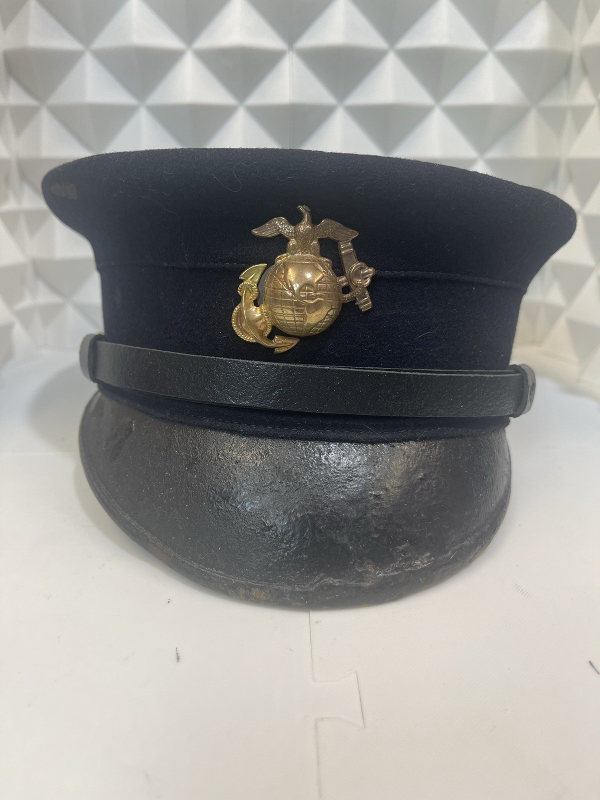 P1904 USMC Marine Corps EM Dress Visor Cap EGA Pre WWI Dated  1906 Horstmann