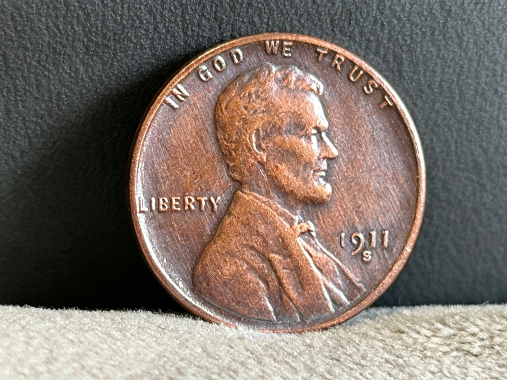 1911-S Lincoln Wheat Cent As shown in the figure