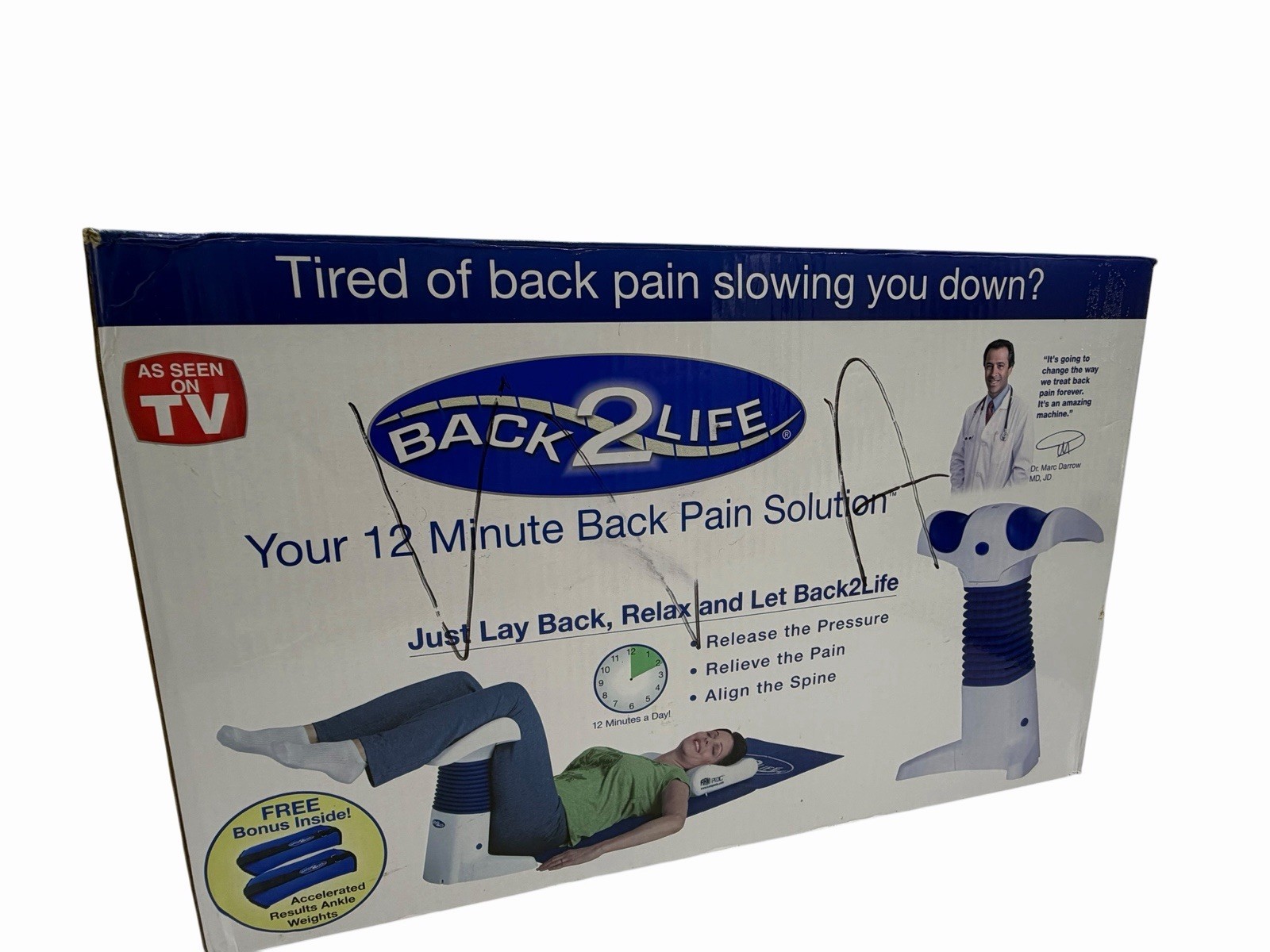 🔥Back2Life Therapeutic Massager BLR-0601 Continuous Motion Back Pain Relief New