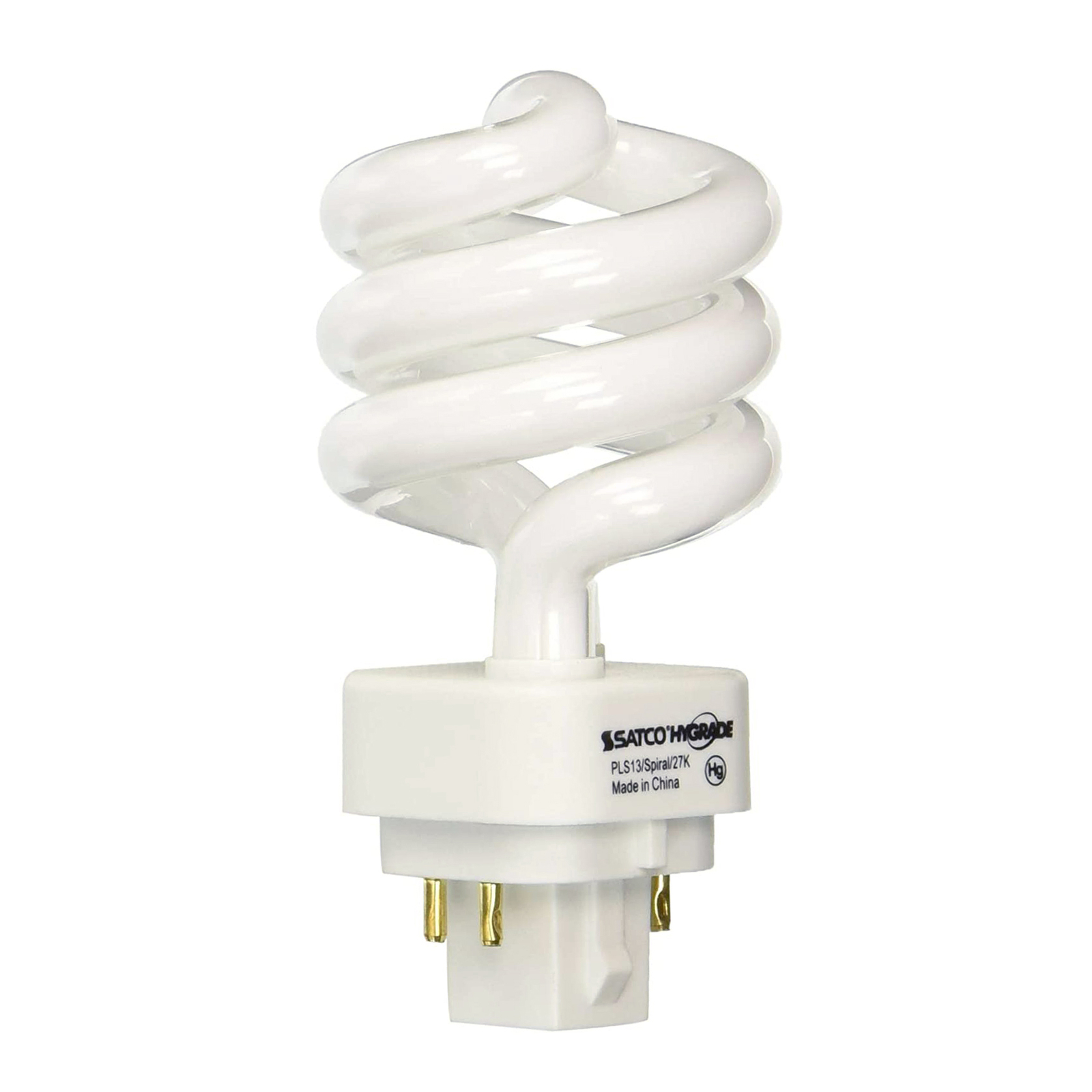 1 Pack Satco S4438 PLS13 2700K Spiral 13W 4-Pin G24q-1 T3 CFL 2700K Warm White 1 Pack Satco S4438 PLS13 2700K Spiral 13W 4-Pin G24q-1 T3 CFL 2700K Warm White