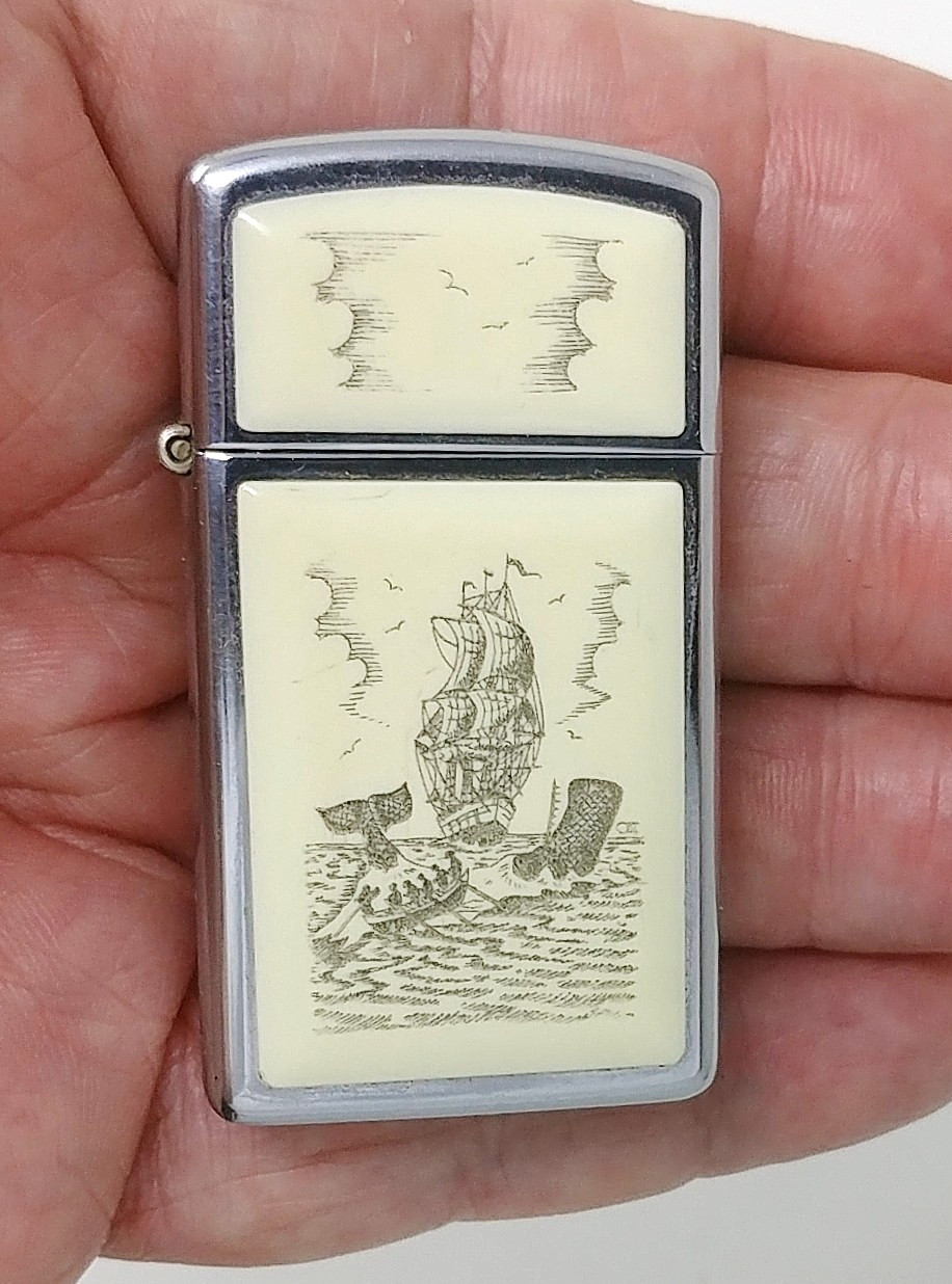 Vintage 1978 Zippo Lighter Faux Whaling Tall Ship Nautical Vintage 1978 Zippo Lighter Faux Whaling Tall Ship Nautical
