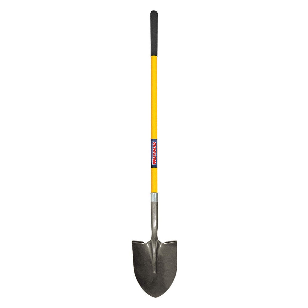 WESTWARD 3YU82 Round Point Shovel,48 In.Handle,14 ga. 3YU82