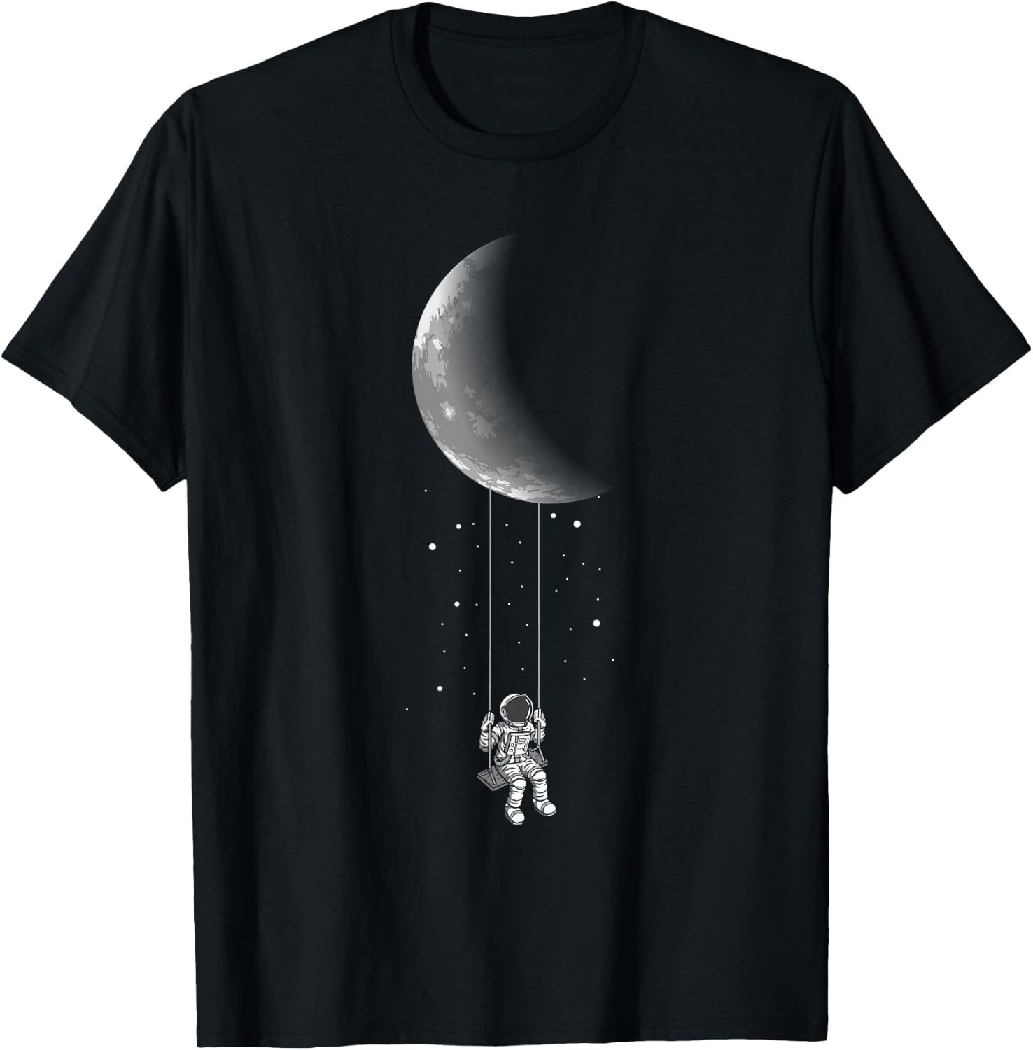 Moon Swing Stars Galaxy Astronaut Universe Space T-Shirt
