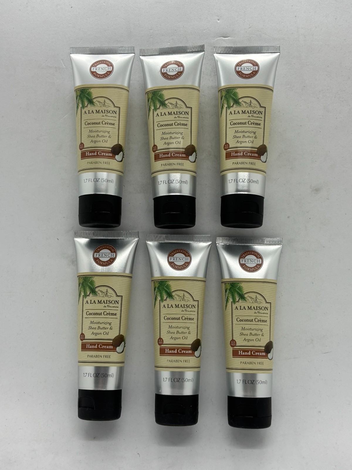 A La Maison Hand Cream Lotion Coconut Shea Argan Oil 6 x 1.7z A La Maison Hand Cream Lotion Coconut Shea Argan Oil 6 x 1.7z