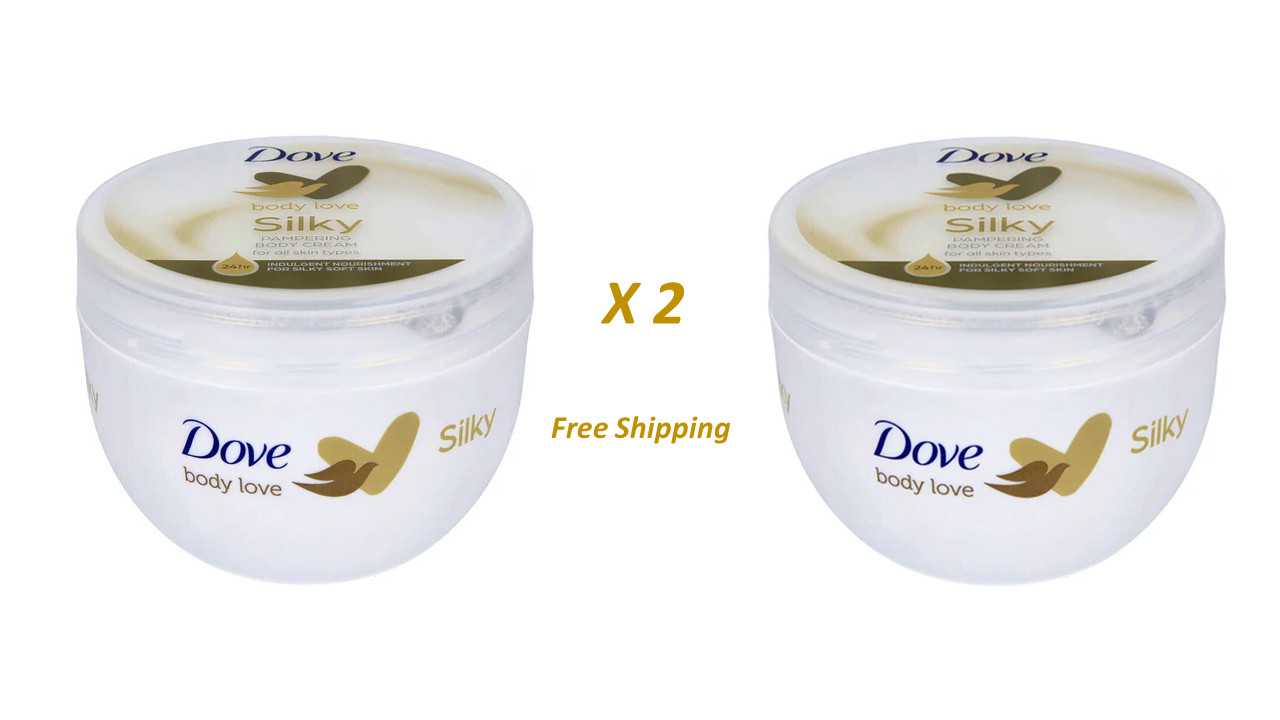 2 X New Dove Body Love Cream Silky Pampering Nourishment All Skin Tape 300ml 2 X New Dove Body Love Cream Silky Pampering Nourishment All Skin Tape 300ml