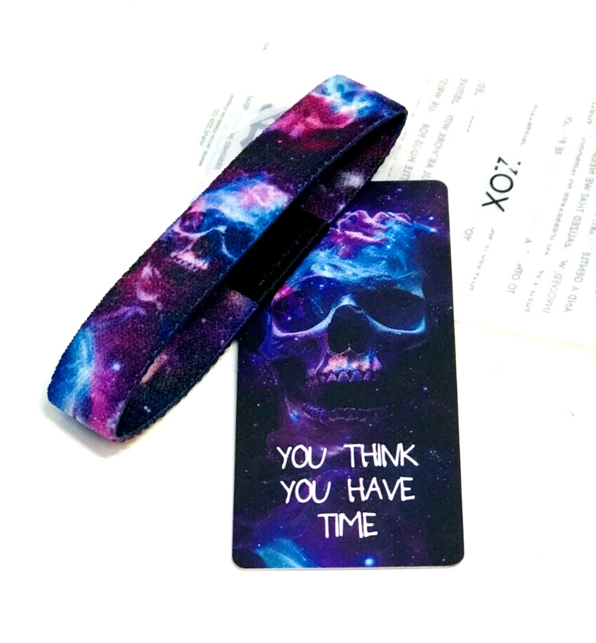 ZOX **YOU THINK YOU HAVE TIME** Silver Single LARGE Wristband w/Card NIP