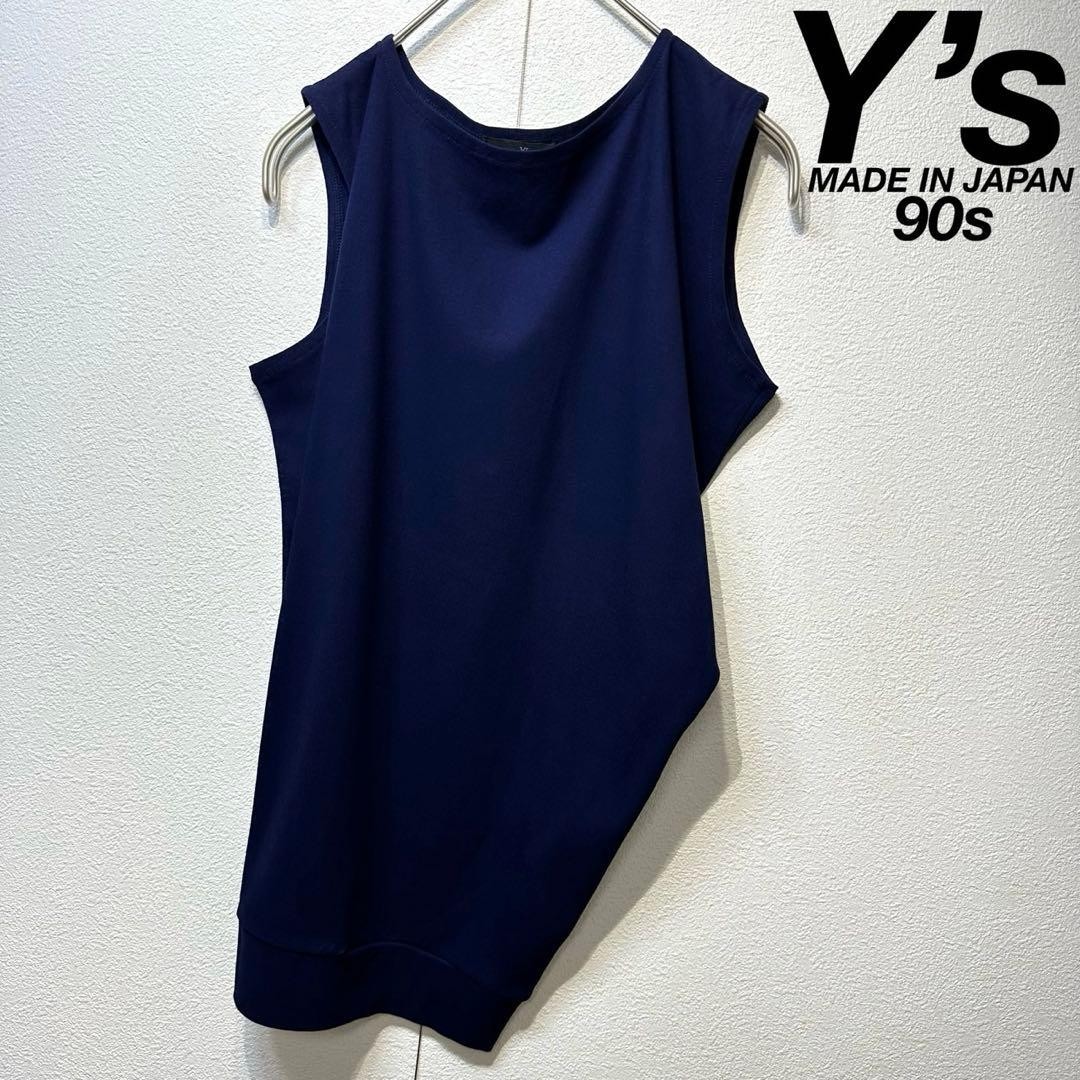 90s Y\'s Yohji Yamamoto Asymmetrical Deconstructed Design Tank Top MADE IN JAPAN
