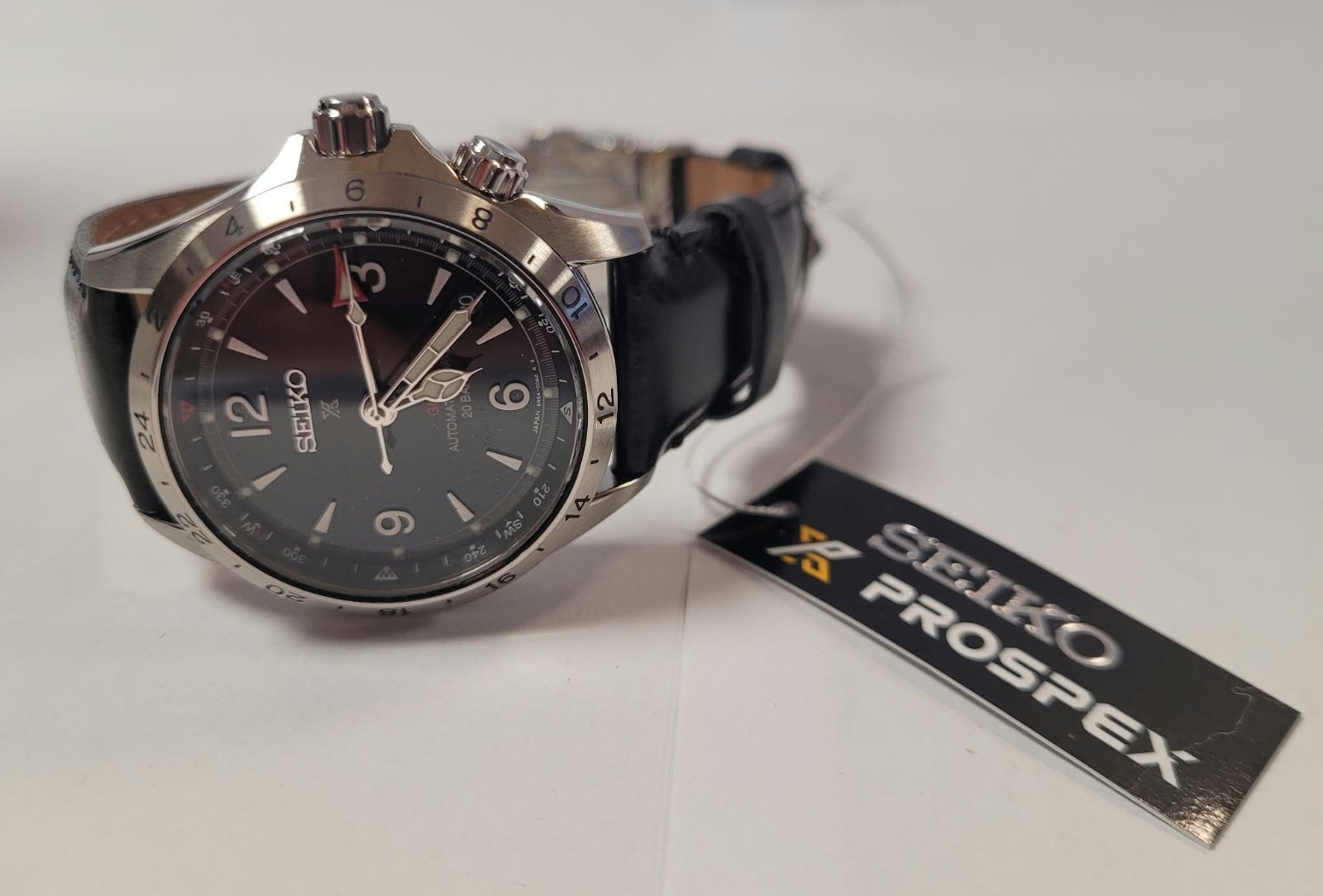 Seiko SPB379 Alpinist Prospex Men's Automatic 40mm Black Dial Leather Strap