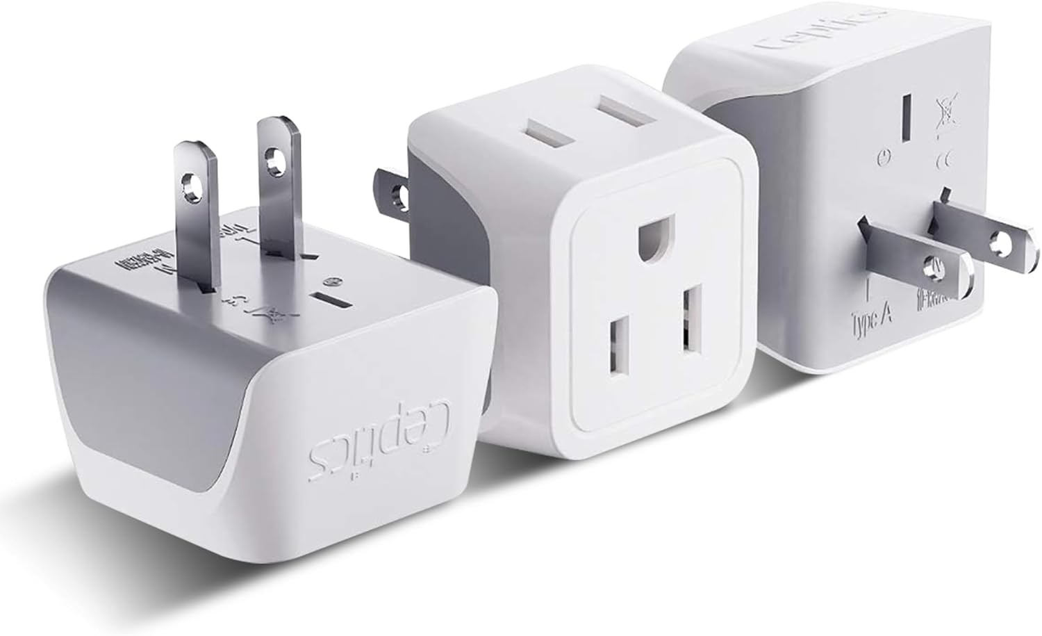 Japan, Philippines Travel Adapter Plug by Ceptics - USA 3 Pin Polarized to 2 ...