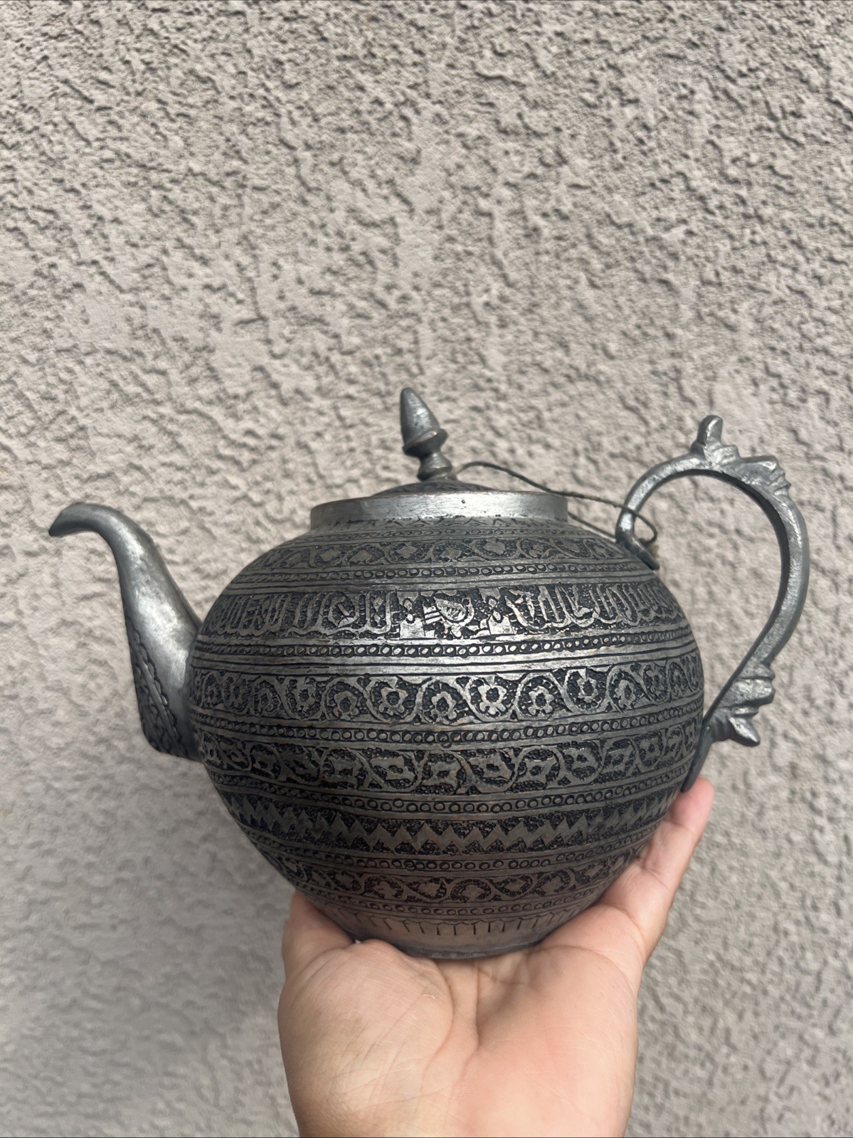 Antique Islamic Middle East Engraved  Lidded Tea Pot Ornate Decorative Rare 🔥