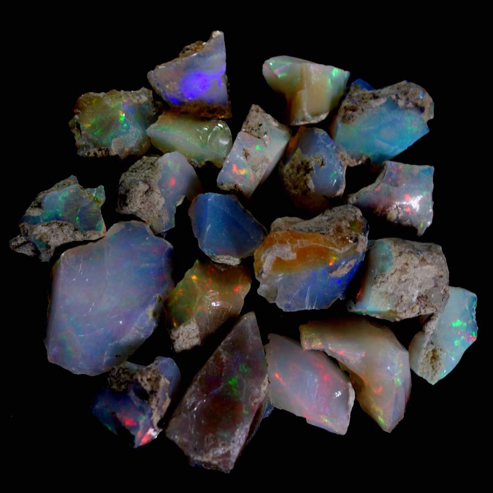 150.17cts 100% Natural Play of Color Ethiopian FIRE Opal Rough LOT Gemstone G.