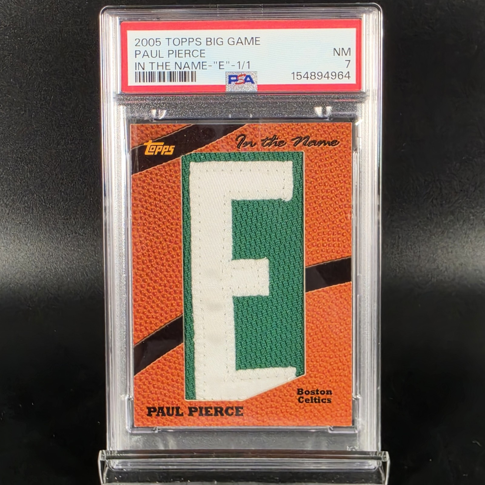 Paul Pierce 2005 Topps Big Game In The Name Nameplate Game Used Patch 1/1 PSA 7 Paul Pierce 2005 Topps Big Game In The Name Nameplate Game Used Patch 1/1 PSA 7