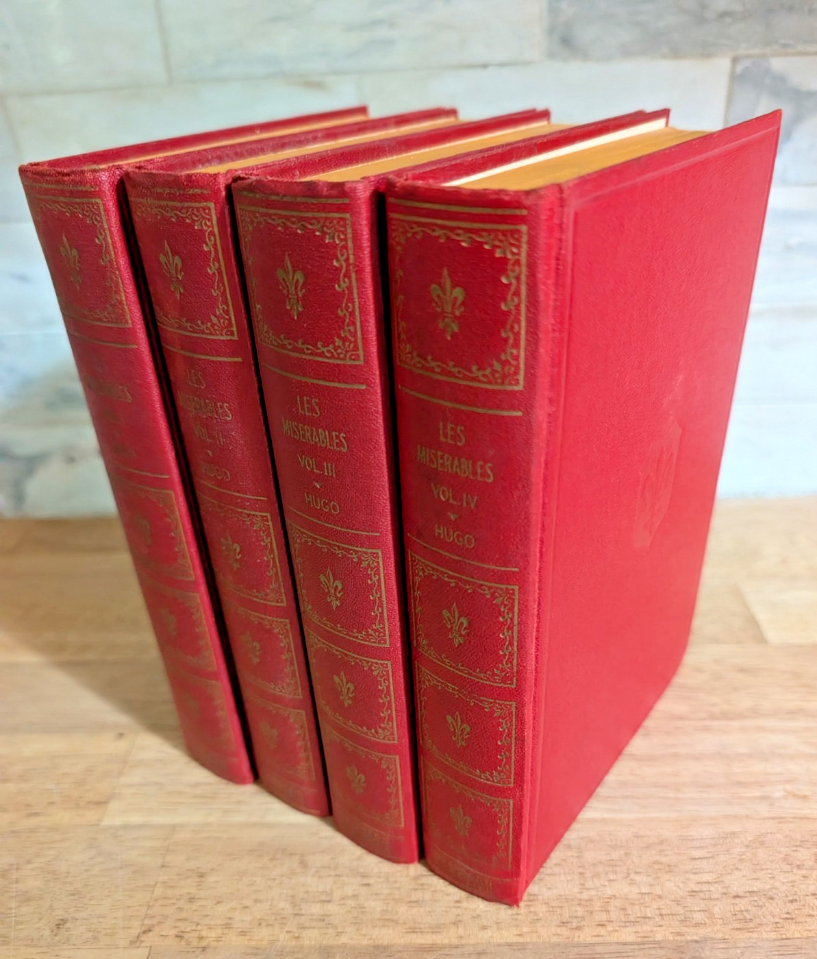 Les Miserables by Victor Hugo 1931 - 4 Volume Decorative Red Hardcover Book Set Les Miserables by Victor Hugo 1931 - 4 Volume Decorative Red Hardcover Book Set