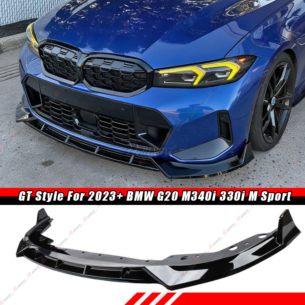 Gloss Black MP Style For 2023-2026 BMW G20 M340i 330i M Sport  Front Bumper Lip