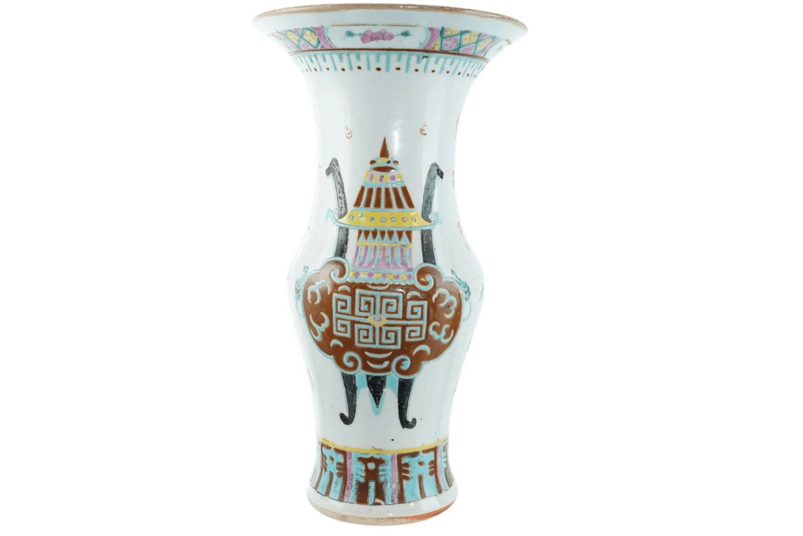 Large Antique Chinese Famille Rose Vase Large Antique Chinese Famille Rose Vase