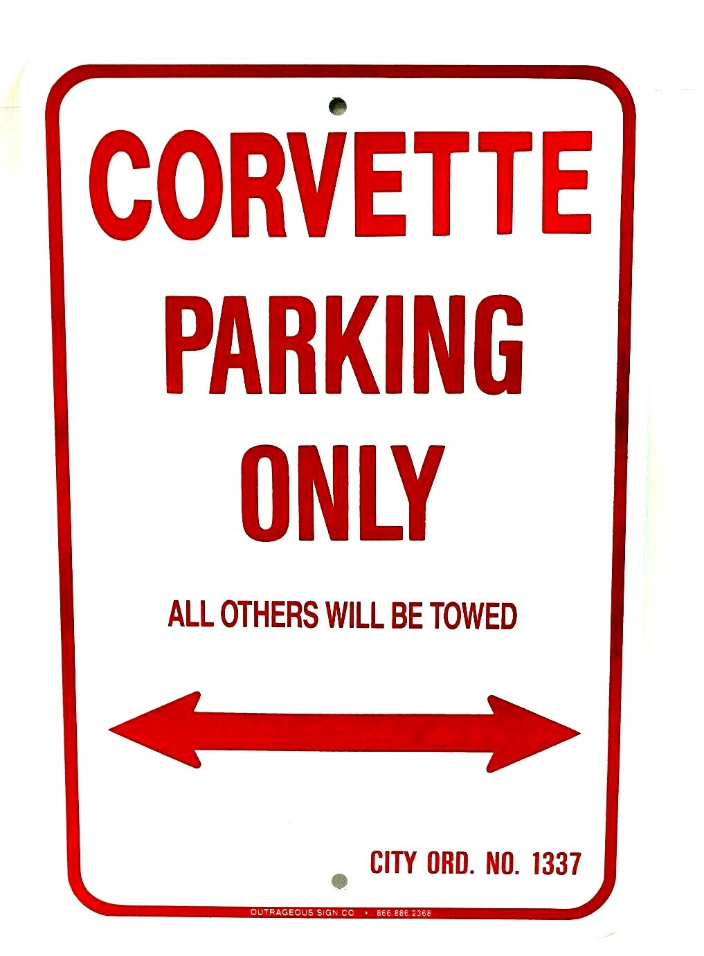 Reserved Corvette Parking Only Metal Wall Sign Cottage Farm Plaque 18