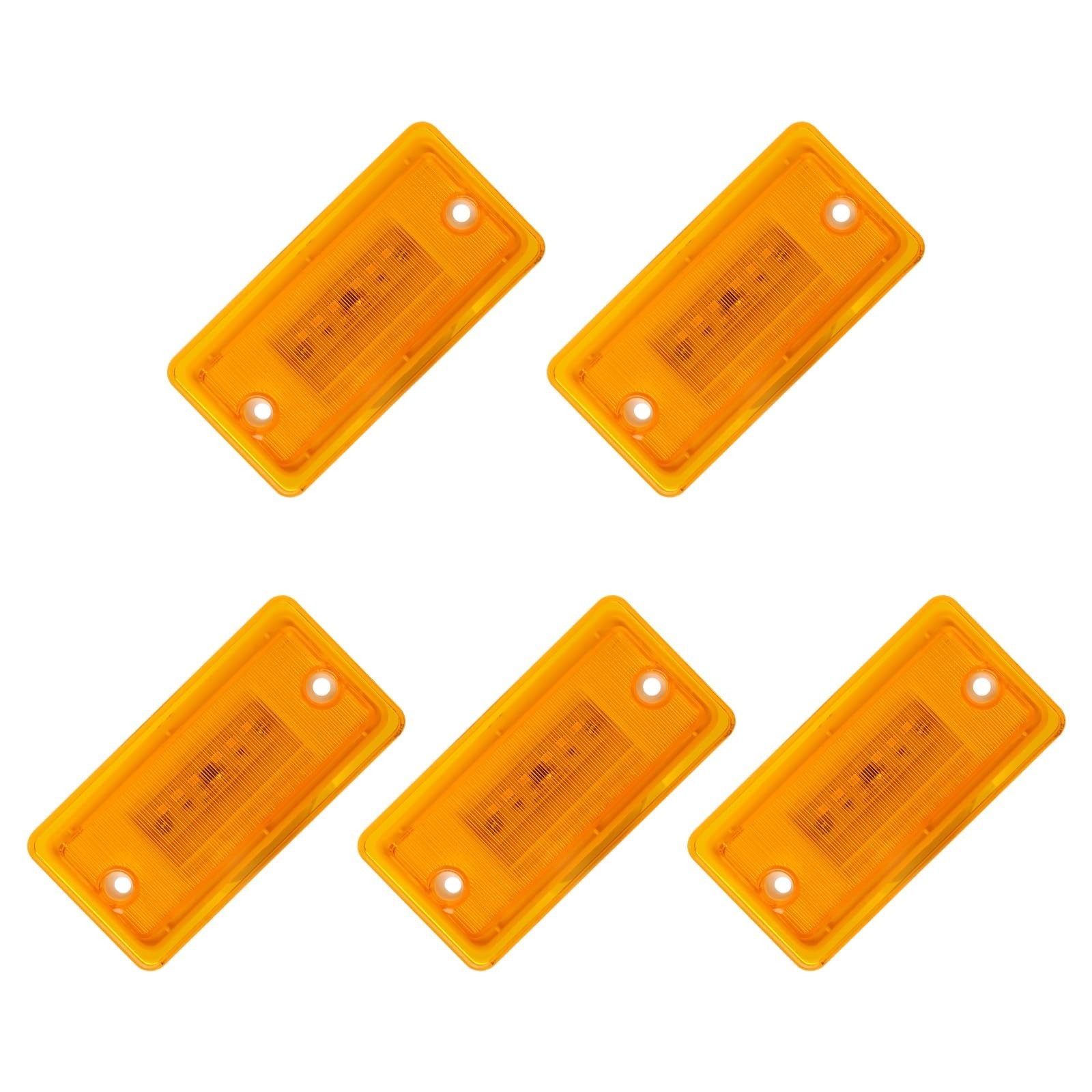 5 PCS LED Cab Roof Clearance Marker Light Front Top Amber Lamps Fit for Freig... 5 PCS LED Cab Roof Clearance Marker Light Front Top Amber Lamps Fit for Freig...