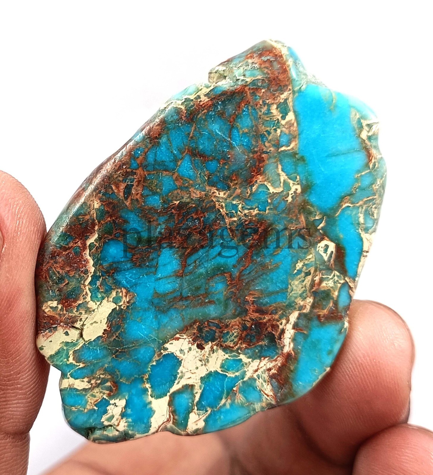 45CT NATURAL BLUE TURQUOISE SLAB ROUGH CERTIFIED LOOSE GEMSTONE 6DJZ