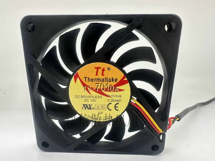 1 PCS  Thermaltake Fan TT-7010A FD127010HB 12V 0.36A 7CM 7010 3-wire cooling fan
