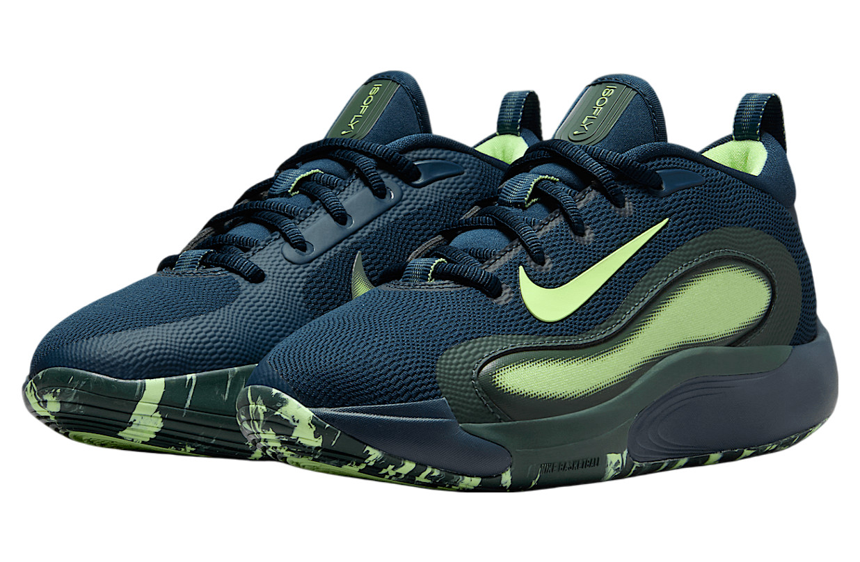Nike Isofly GS Total Navy Green Basketball Size 5Y Hoopers FN4384 400