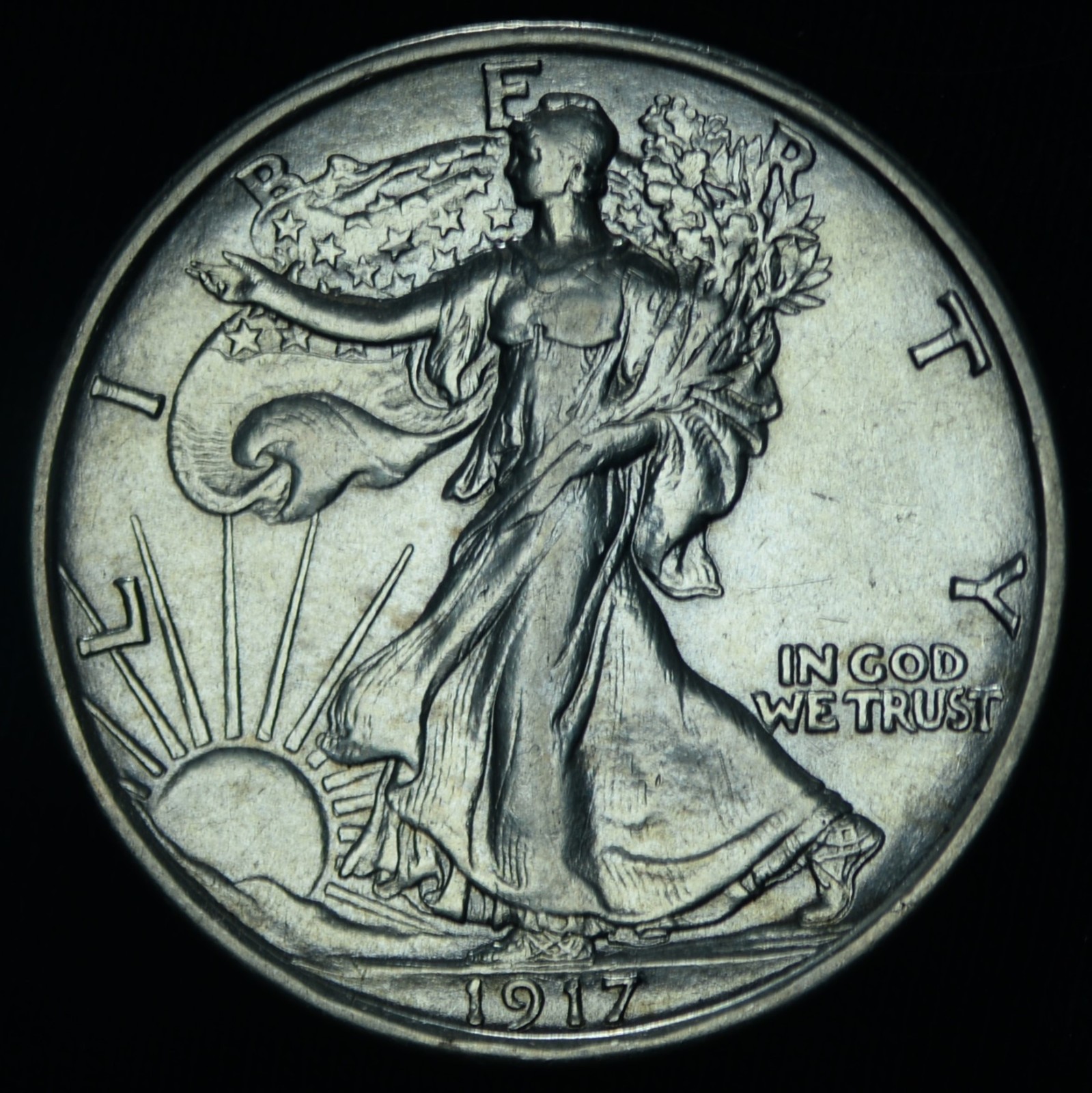 1917-S 50C Reverse Walking Liberty Half Dollar Better Date AU ~ 26473 1917-S 50C Reverse Walking Liberty Half Dollar Better Date AU ~ 26473