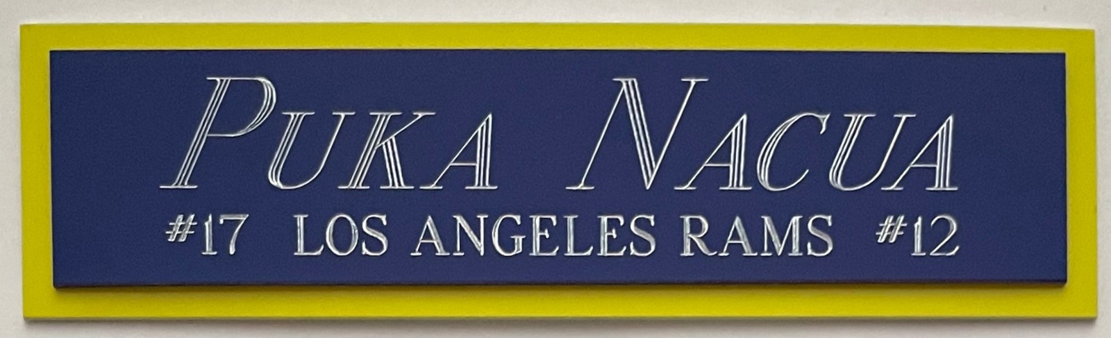 PUKA NACUA RAMS NAMEPLATE FOR AUTOGRAPHED SIGNED FOOTBALL-HELMET-JERSEY-PHOTO
