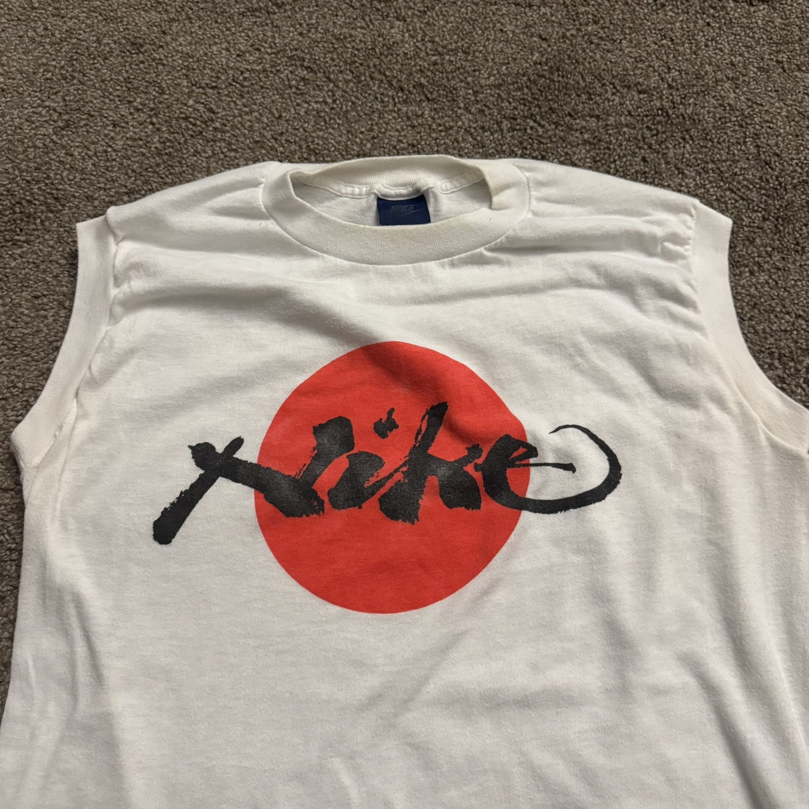 Vintage Nike “Rising Sun” Japanese Hinomaru Katakana Geisha Tank Top Tee 80s Vintage Nike “Rising Sun” Japanese Hinomaru Katakana Geisha Tank Top Tee 80s