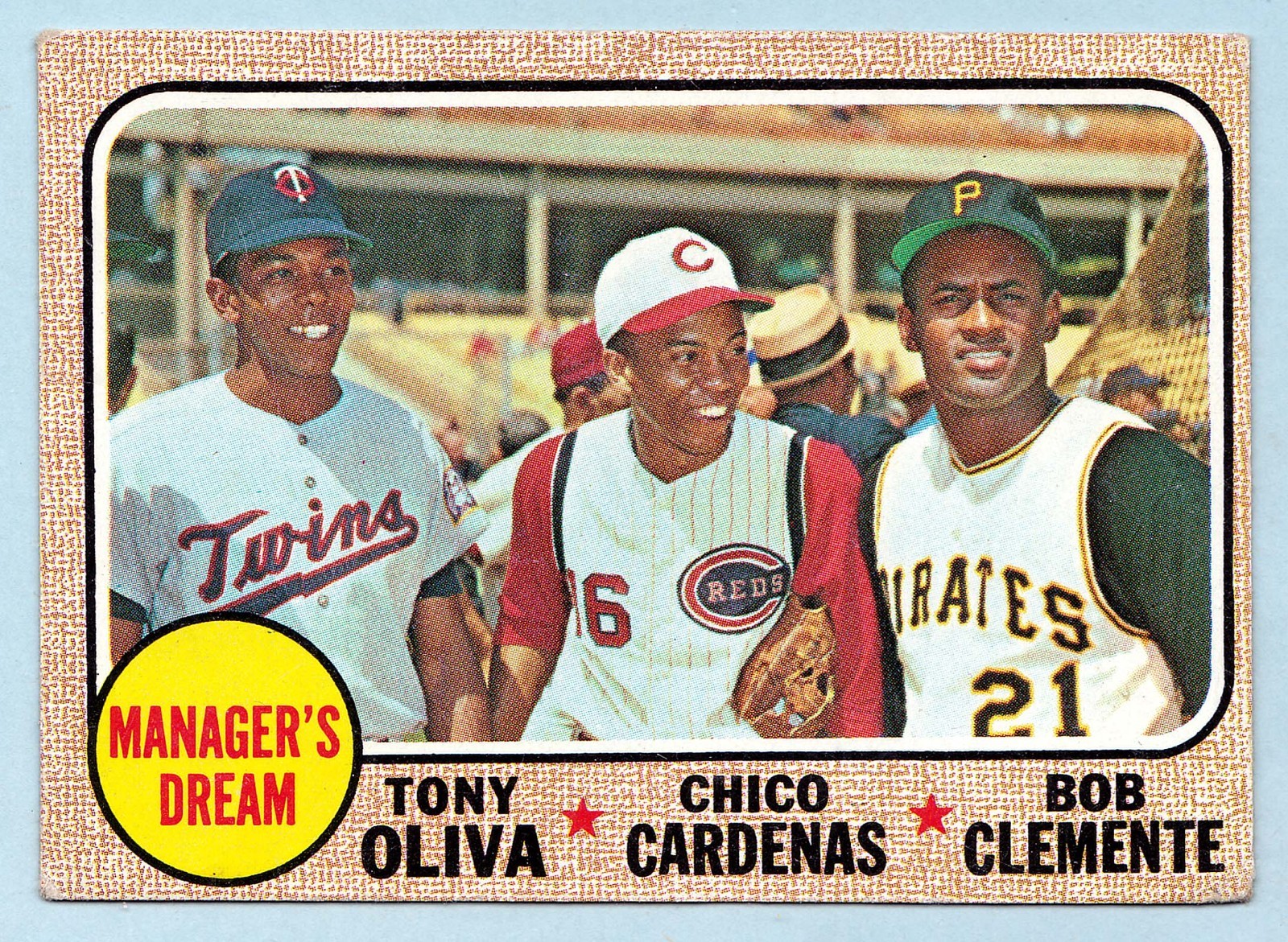 VINTAGE - 1968 - TOPPS - MANAGER\'S DREAM - CLEMENTE, OLIVA, CARDENAS - No. 480 VINTAGE - 1968 - TOPPS - MANAGER\'S DREAM - CLEMENTE, OLIVA, CARDENAS - No. 480