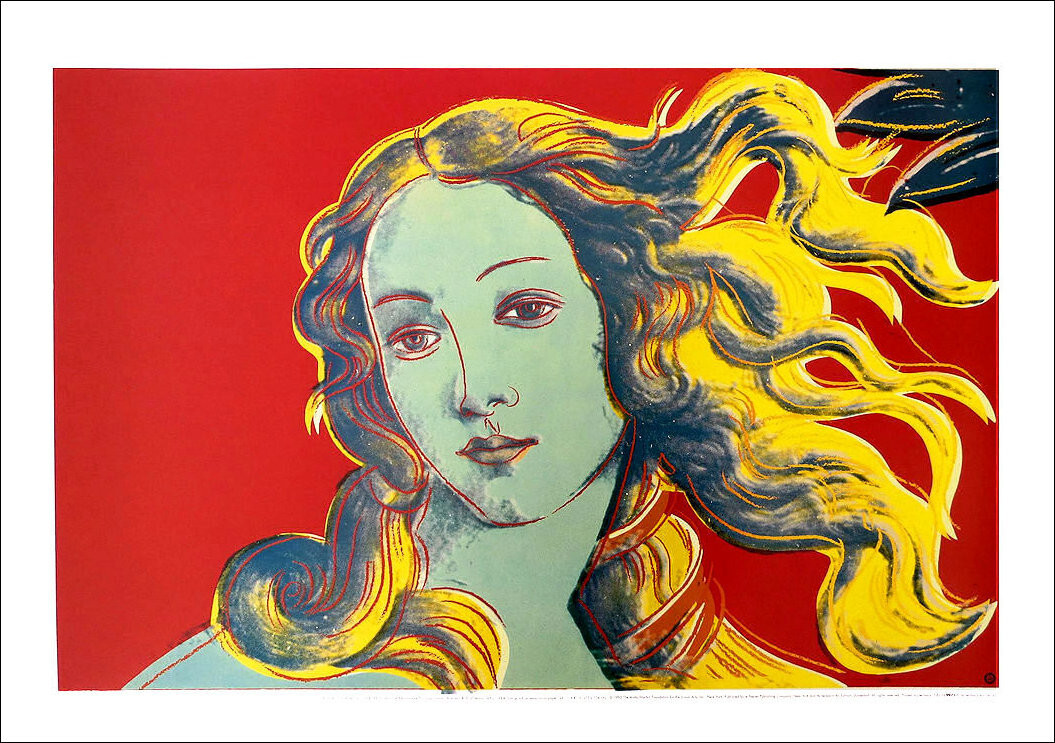Andy WARHOL Birth Of Venus (Red) Offset Litho Fine Art Print 27-1/2 x 39-1/2