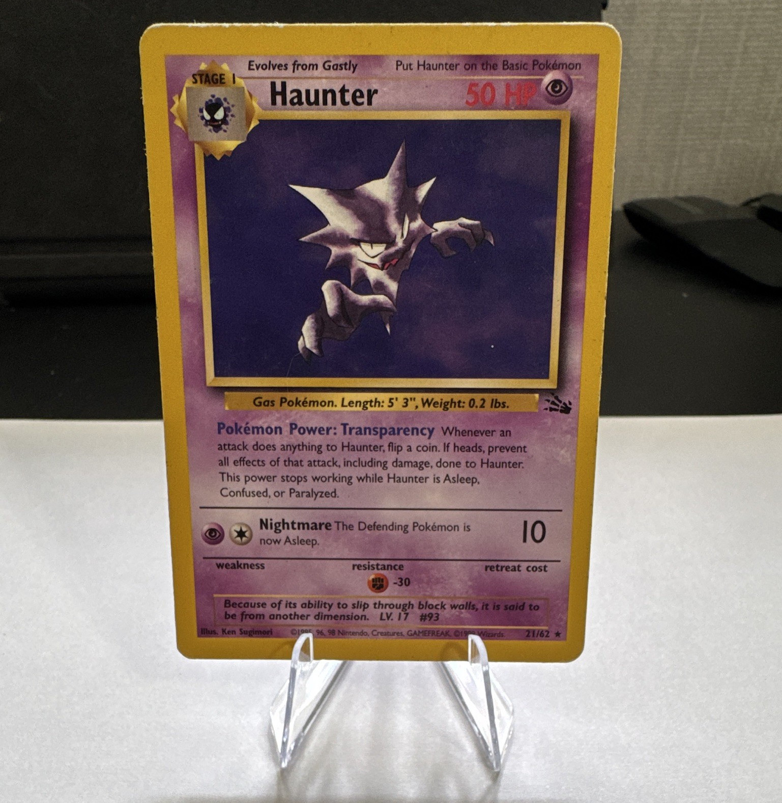Wizards of the Coast Haunter Rare 21/62 Fossil Unlimited Wizards of the Coast Haunter Rare 21/62 Fossil Unlimited