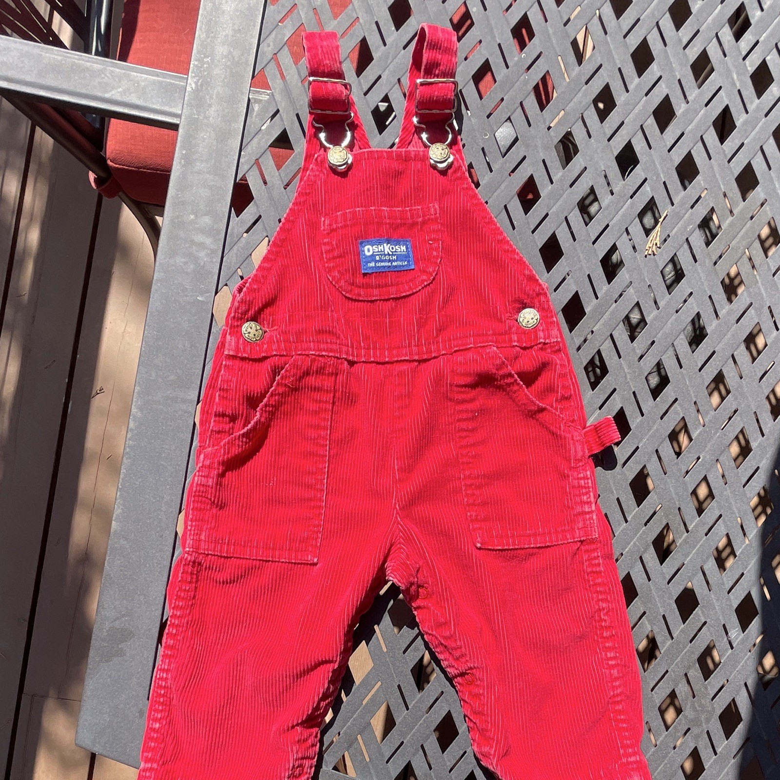 OshKosh B'gosh 18-24M Red Corduroy Cotton Blend Bib Overalls Pockets -Vintage OshKosh B'gosh 18-24M Red Corduroy Cotton Blend Bib Overalls Pockets -Vintage