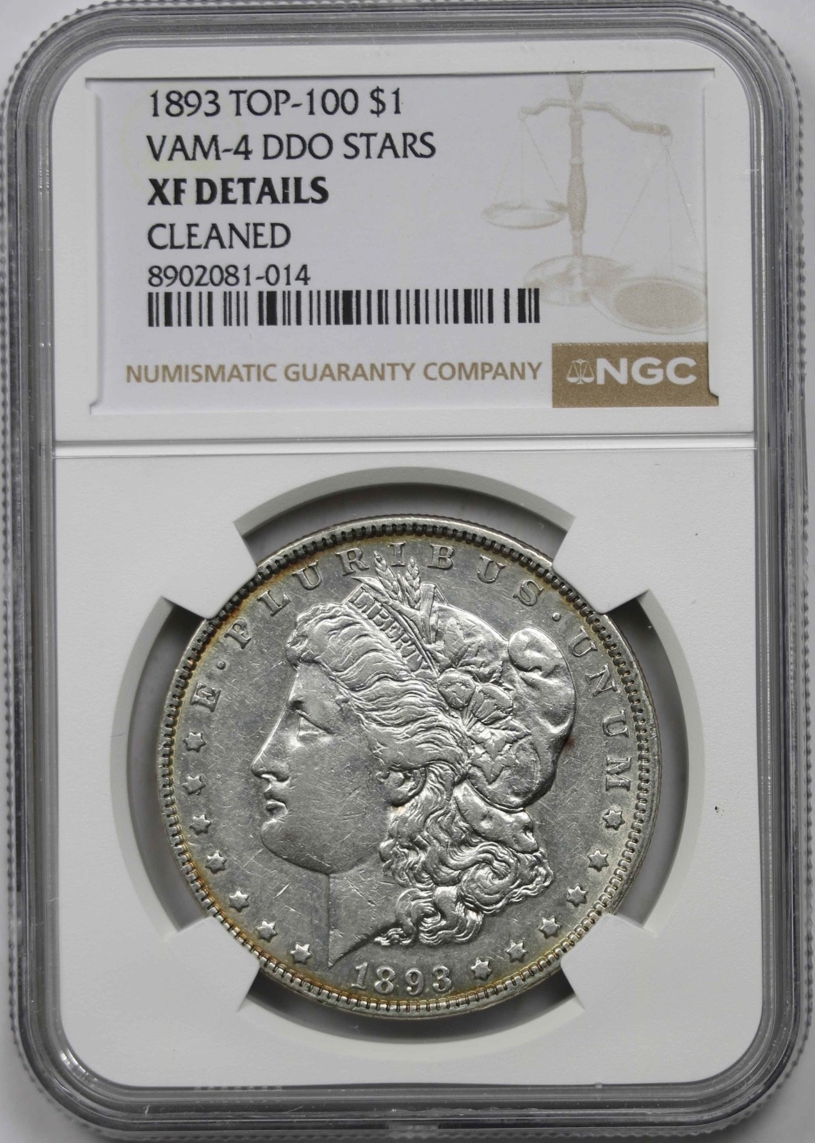 1893 Top-100 $1 NGC XF Details (Vam-4 DDO Stars) Morgan Silver Dollar