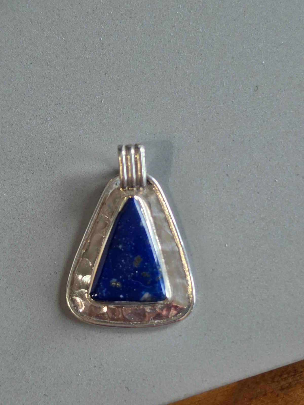 Authentic Blue Lapis Lazuli Gemstone set in a .950 Sterling Silver Stamped Bezel