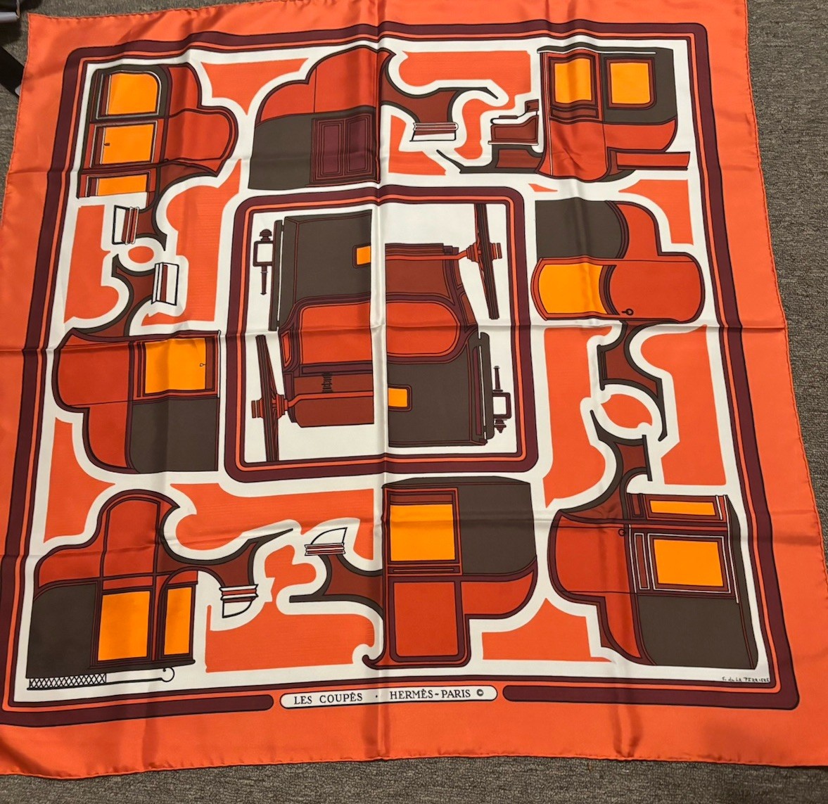 Hermes Francois De La Perriere Les Coupes Scarf Hermes Francois De La Perriere Les Coupes Scarf