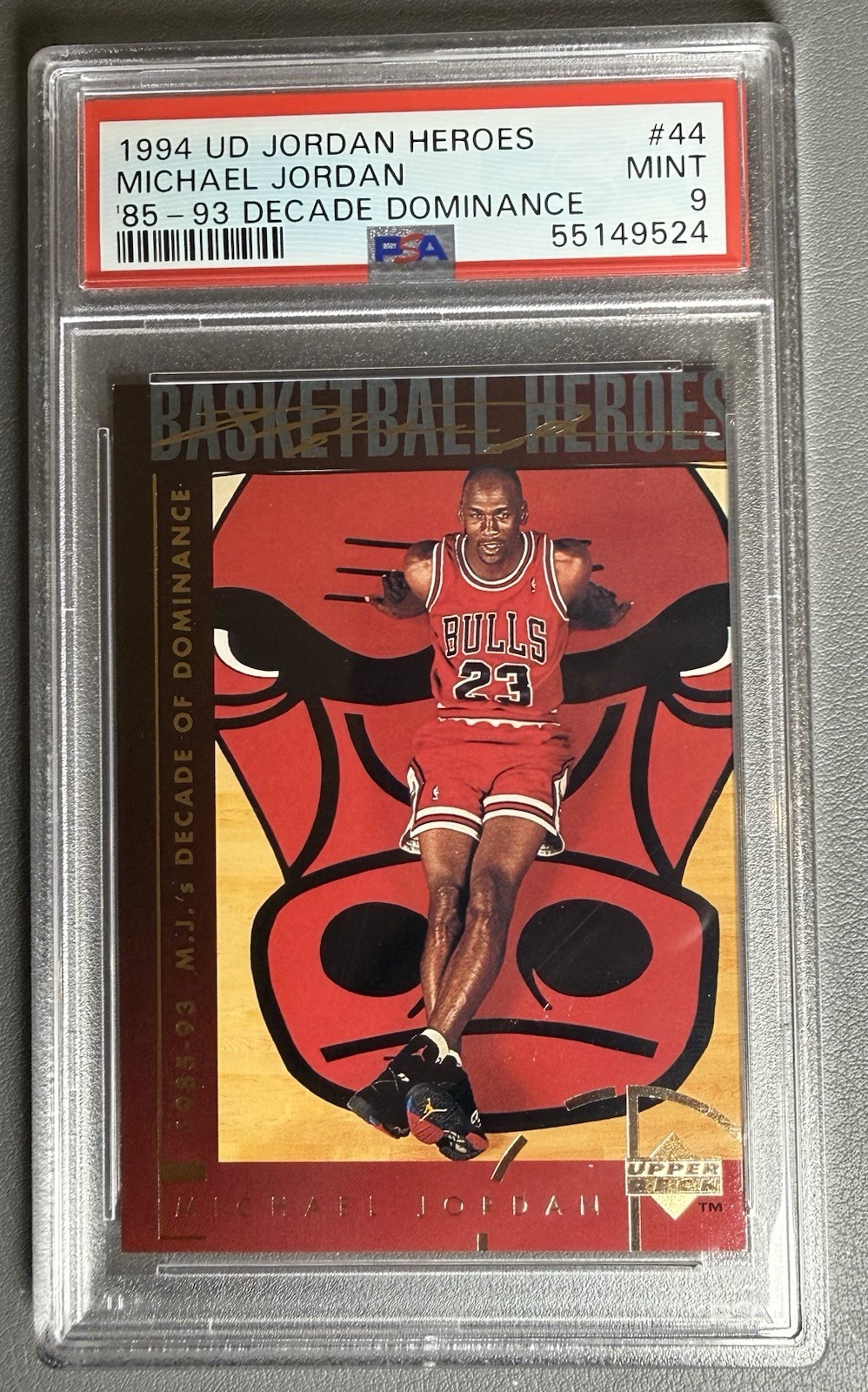 1994 UD JORDAN HEROES '85-93 DECADE DOMINANCE #44 MICHAEL JORDAN PSA 9