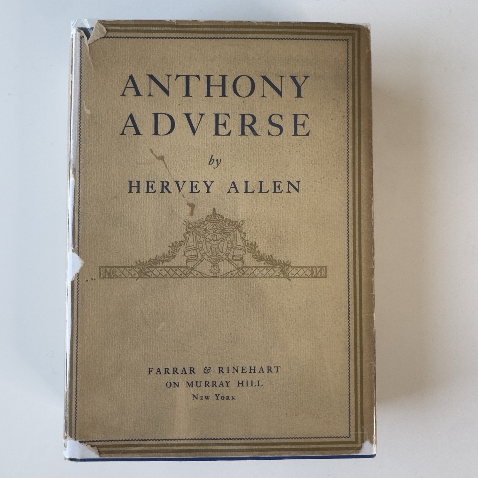 Anthony Adverse Hervey Allen 1933 First Edition First Printing First State DJ