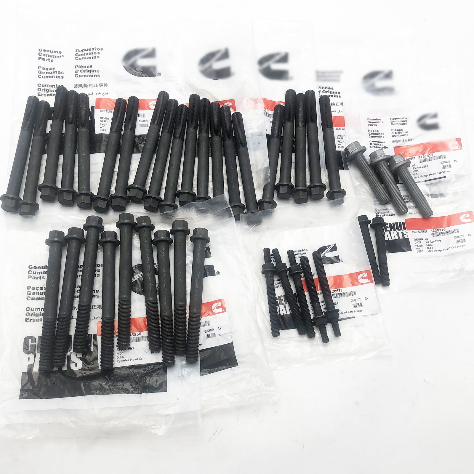 39Pcs Head Bolts Bolt Fully Set for Cummins Cylinder M11 ISM QSM 3045850 3328637
